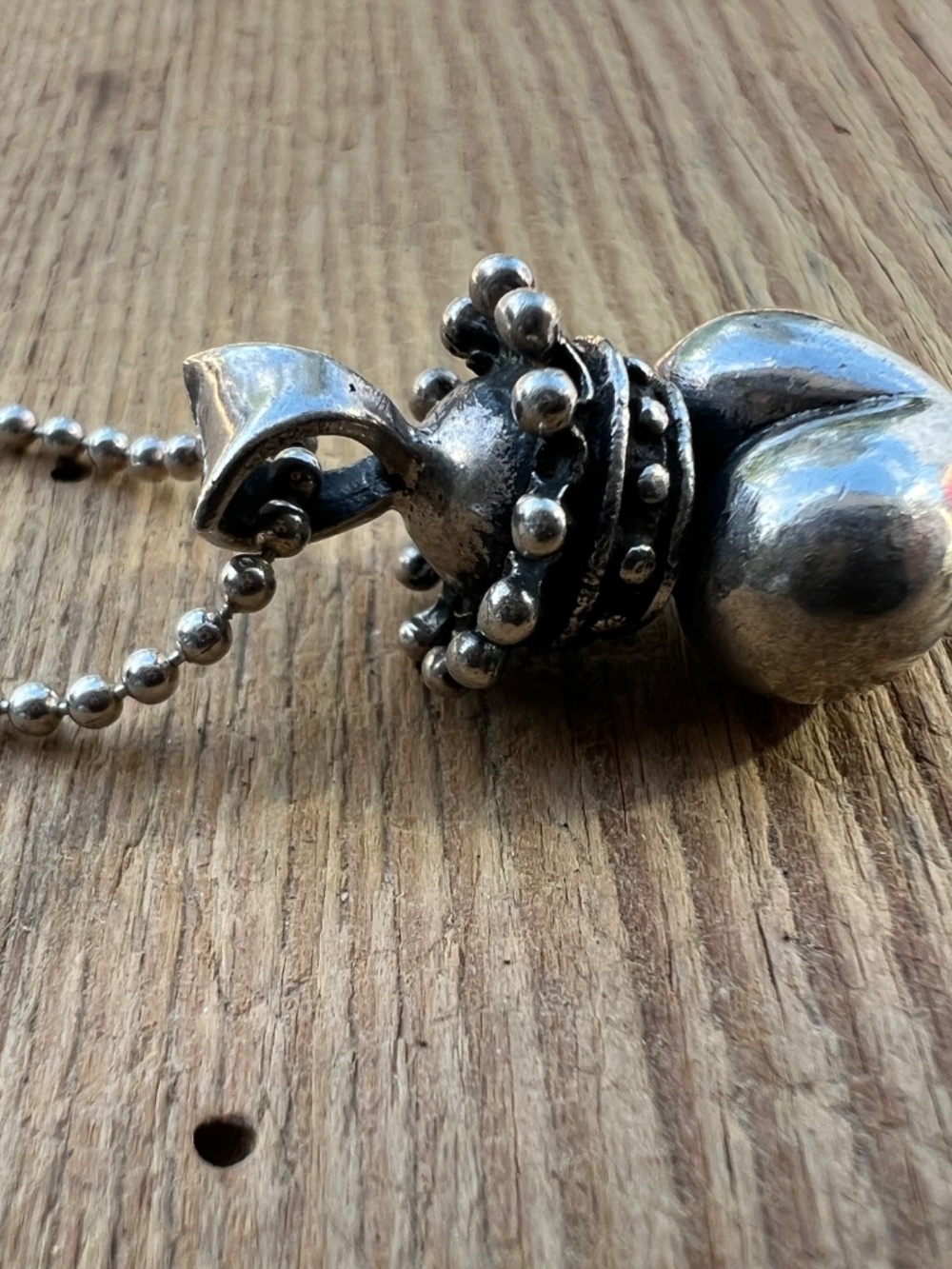 Vintage- King Baby Studio- .925 Silver (Italy) Crown Heart Pendant Necklace - Picture 4 of 12
